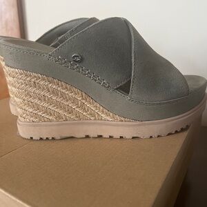 UGG Olive Green Wedge Sandals